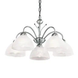 Chrome-coloured Milanese pendant lamp, 5-bulb