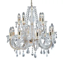 12-bulb Marie Therese chandelier, brass