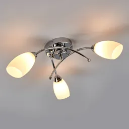 Beautiful Opera 3-light chrome ceiling light