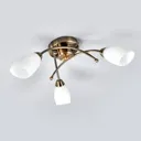 Opera 3-bulb ceiling light, antique brass
