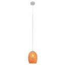 Hanging lamp Crackle in chrome and orange