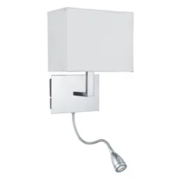 6519 wall lamp with LED reading lamp, chrome
