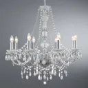 Marie Therese chandelier, chrome, eight-bulb