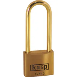 Kasp 125 Series Premium Brass Padlock Brass Shackle - 40mm, Extra Long
