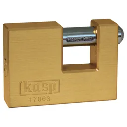 Kasp 170 Series Brass Shutter Padlock - 63mm, Standard