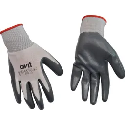 Avit Nitrile Coated Gloves - Grey, L, Pack of 1