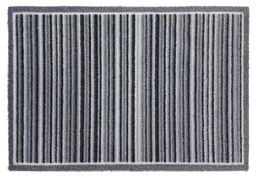 Stripe Grey Nylon Door mat (L)0.75m (W)0.5m