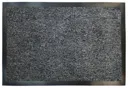 Plain Grey Polyester Door mat (L)0.6m (W)0.4m