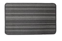 Stripe Grey Polypropylene Door mat (L)0.75m (W)0.44m