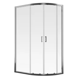 Aqualux Edge 6 Quad Offset quadrant Shower enclosure with Corner entry double sliding door (W)800mm (D)1200mm