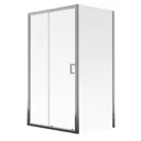 Aqualux Edge 8 Clear glass 1 panel Semi-framed Sliding Shower Door (W)1000mm