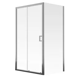 Aqualux Edge 8 Clear glass 1 panel Semi-framed Sliding Shower Door (W)1000mm