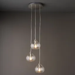 Hester Nickel effect 3 Lamp Pendant ceiling light, (Dia)300mm
