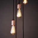 Detroit Pendant Black Antique brass effect 5 Lamp Ceiling light