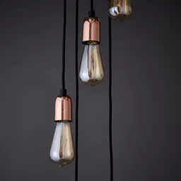 Detroit Pendant Black Antique brass effect 5 Lamp Ceiling light