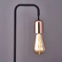Colours Detroit Matt Black & copper Incandescent Table lamp