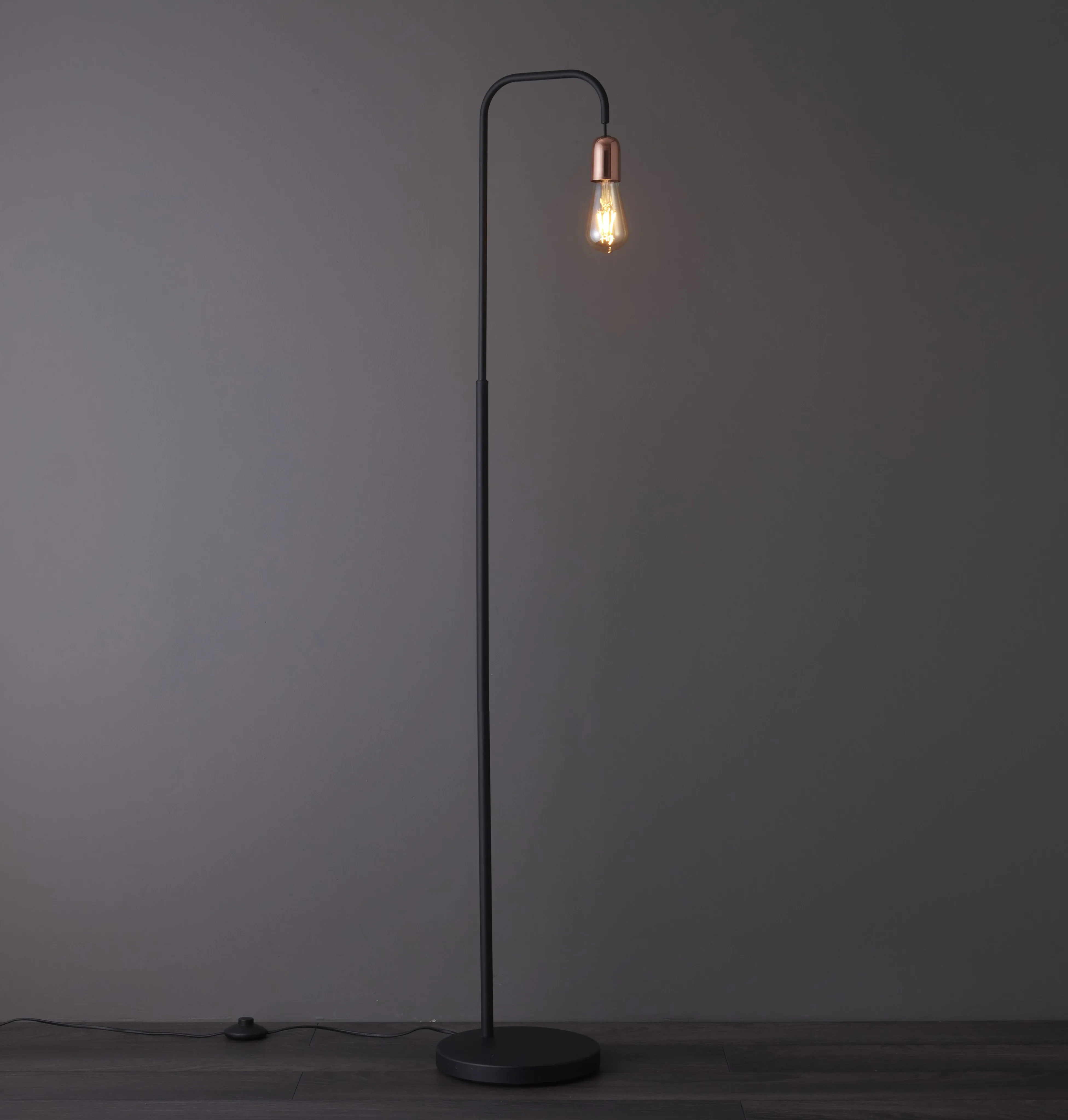 Colours Detroit Black & copper Incandescent Floor lamp