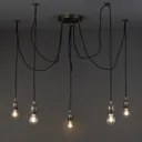 Antique brass effect Brushed Steel Pendant set