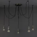 Antique brass effect Brushed Steel Pendant set