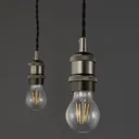 Antique brass effect Brushed Steel Pendant set