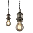 Antique brass effect Brushed Steel Pendant set