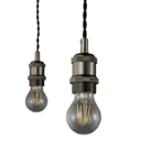 Antique brass effect Brushed Steel Pendant set