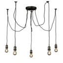 Antique brass effect Brushed Steel Pendant set