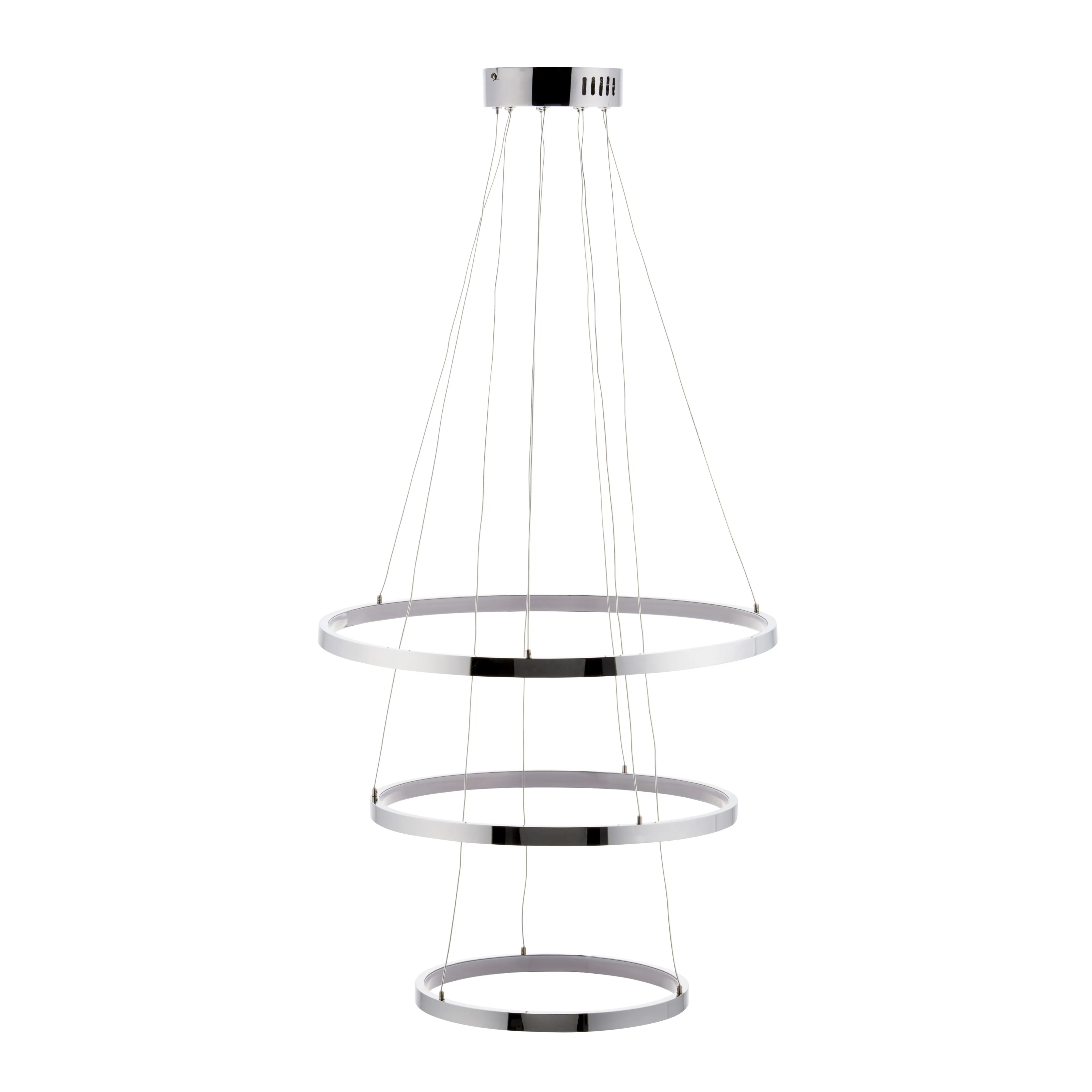 Chrome effect 3 Lamp Pendant ceiling light, (Dia)512mm