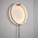 Iris Satin Silver effect Plug-in Wall light