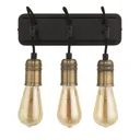 Hixley Black & brass Wired Wall light