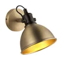 Acrobat Gold, brass & black Wired Wall light