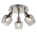 Kleo Satin Nickel effect Mains-powered 3 lamp Spotlight