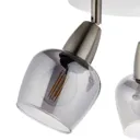 Kleo Satin Nickel effect Mains-powered 3 lamp Spotlight