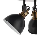 Acrobat Matt Black Gold effect Mains-powered 3 lamp Spotlight