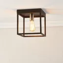 York Box Matt Bronze effect Ceiling light