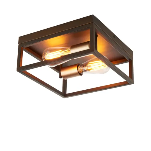 York Matt Bronze effect 2 Lamp Ceiling light