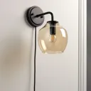 Vara Matt Black Plug-in Wall light