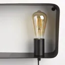 Freddie Box Matt Black Plug-in Wall light