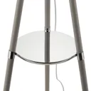 Ferrara Gloss Grey Metallic effect Shelf floor lamp