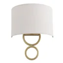 Carter Satin White Gold effect Wired Wall light