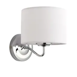 Ayrshire Gloss White Silver effect Wired Wall light