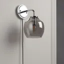 Vara Gloss Grey Silver effect Plug-in Wall light