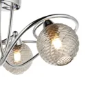 Swirl Spiral Gloss Silver effect 3 Lamp Ceiling light