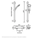 Bristan Artisan thermostatic bar shower valve with slider rail kit