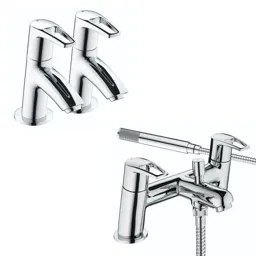 Bristan Smile basin tap and bath shower mixer tap pack