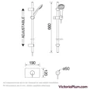 Bristan Sonique 2 concealed thermostatic shower valve with slider rail kit