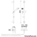 Bristan Colonial 2 sequential thermostatic shower valve with slider rail kit