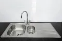 Bristan Inox Kitchen Sink 1.5 Bowl & Echo Easyfit Kitchen Mixer Tap Chrome
