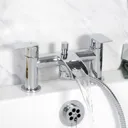 Bristan Invigor 2 lever Chrome Chrome effect Contemporary Bath Shower mixer Tap