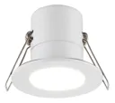 Luceco Matt White Non-adjustable LED Fire-rated Warm white Downlight 5W IP65